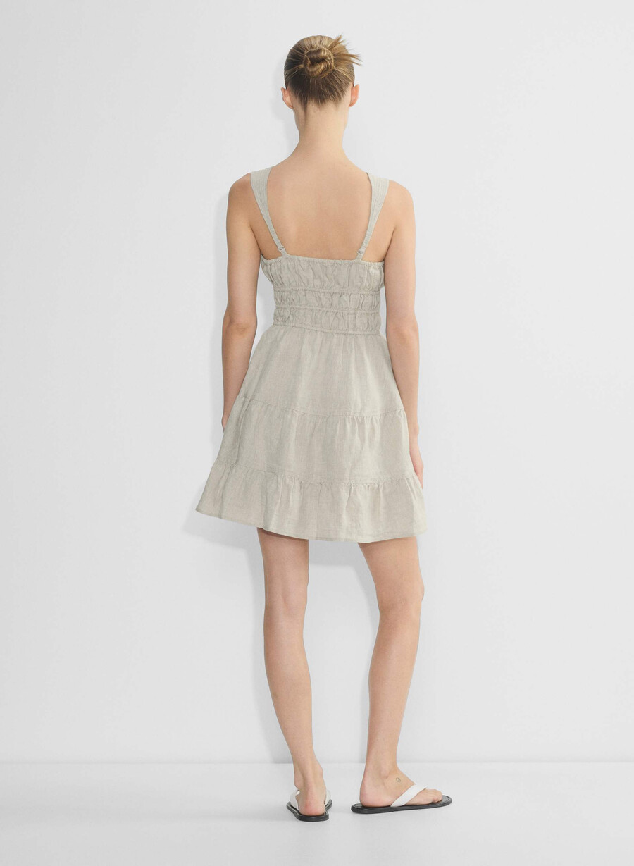 rochie martine din in natural ecru