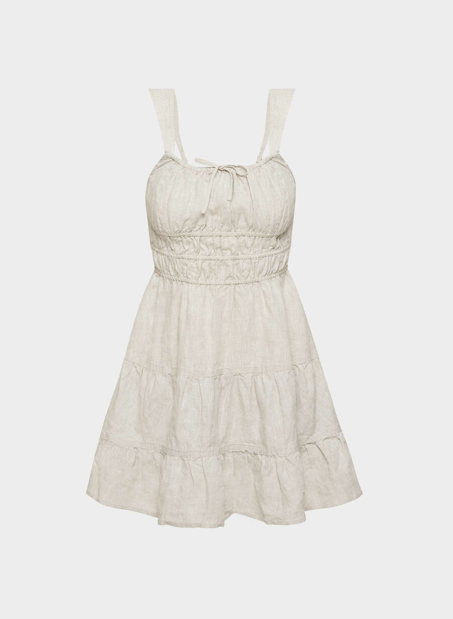 rochie martine din in natural ecru