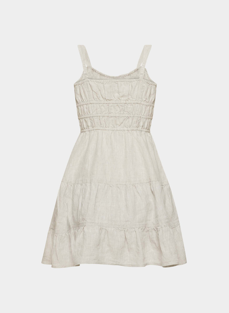 rochie martine din in natural ecru