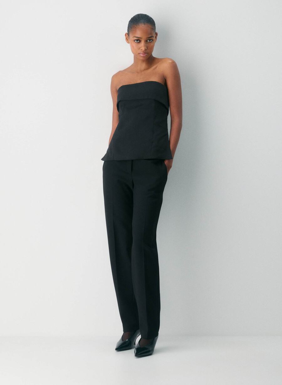 top tub element linen negru