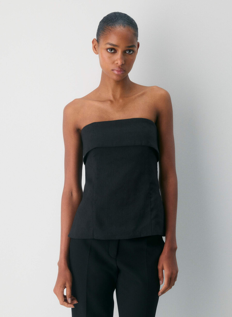 top tub element linen negru