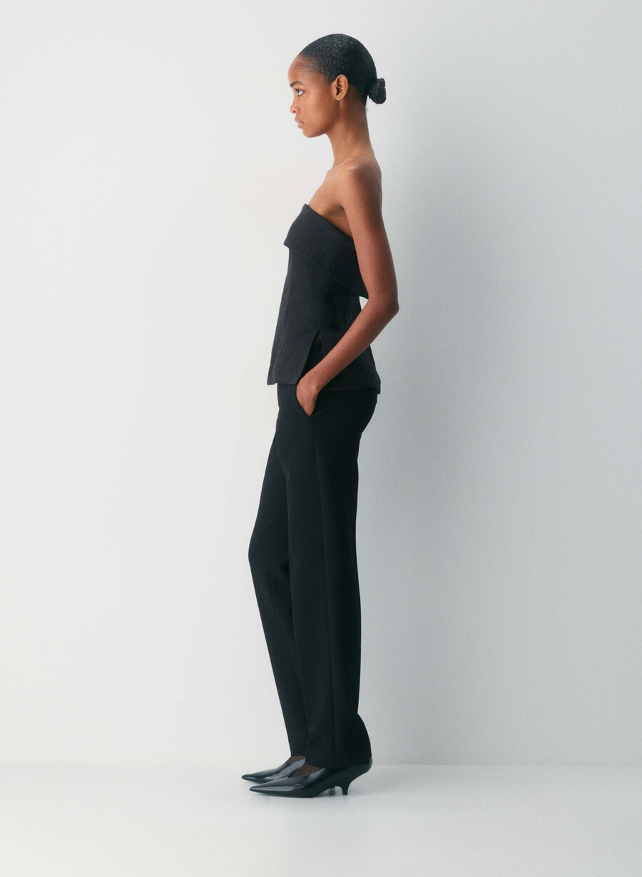 top tub element linen negru