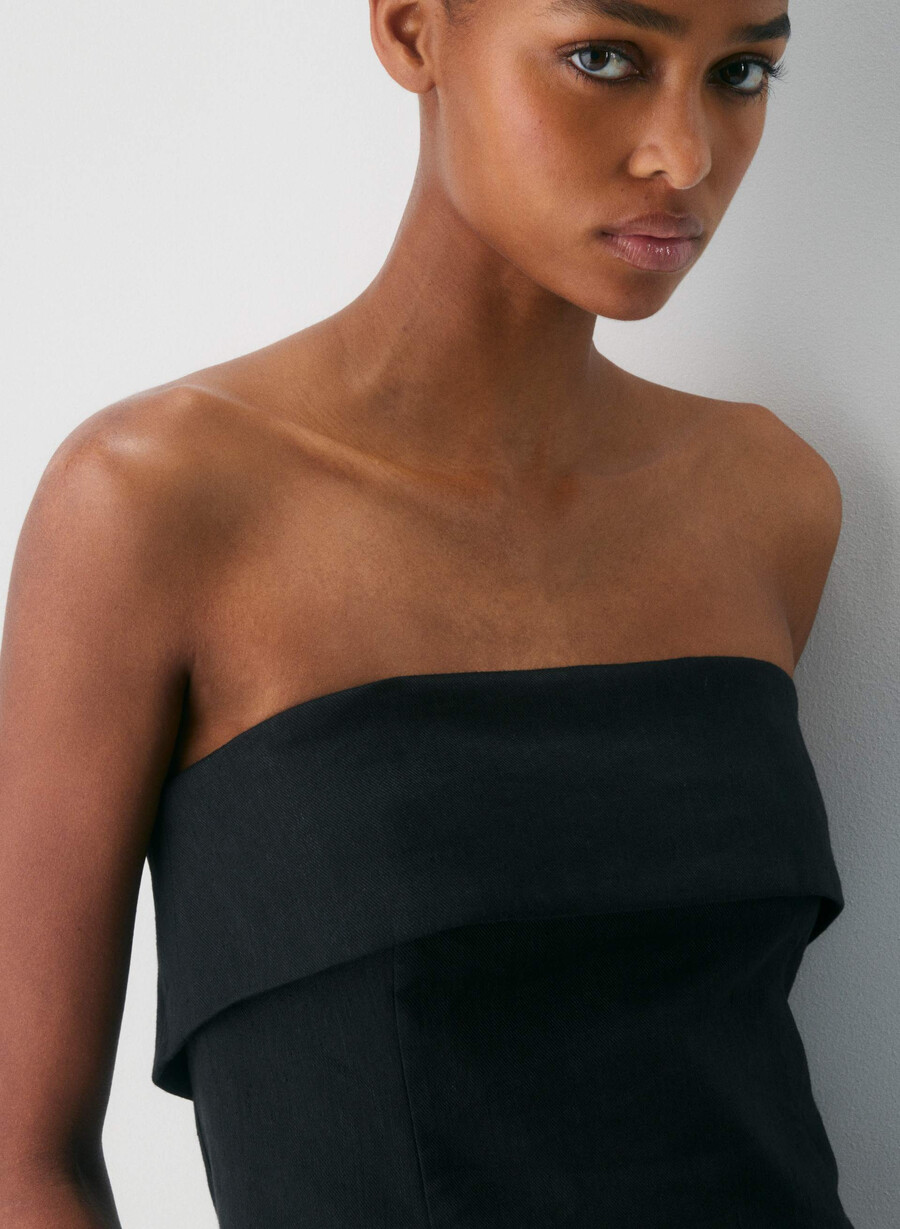 top tub element linen negru