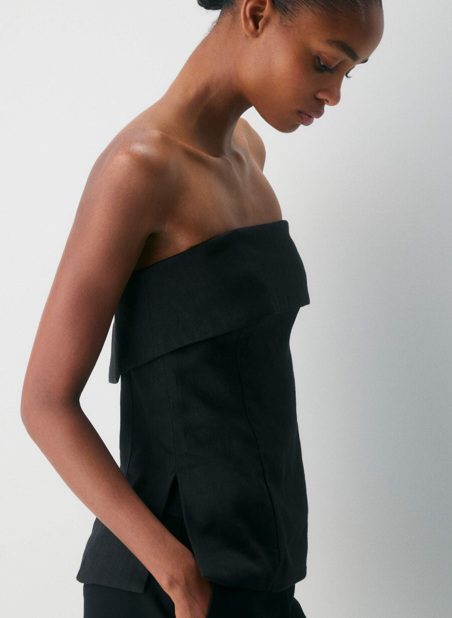 top tub element linen negru