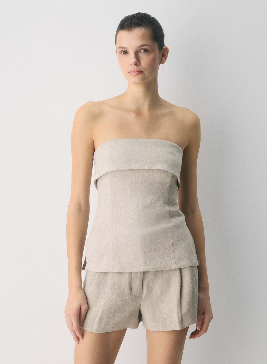 top tub element linen nevopsit ecru Închis
