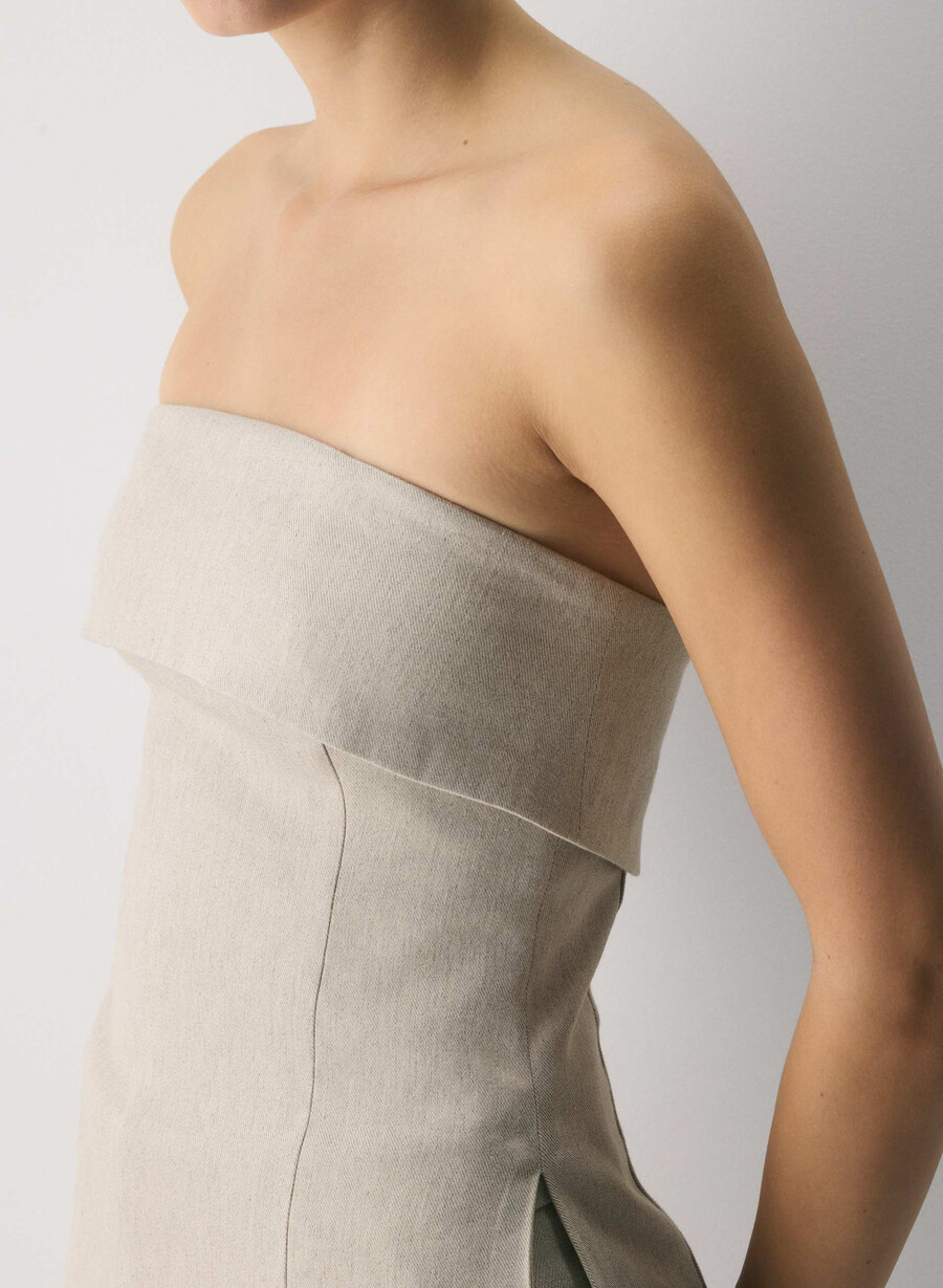 top tub element linen nevopsit ecru Închis