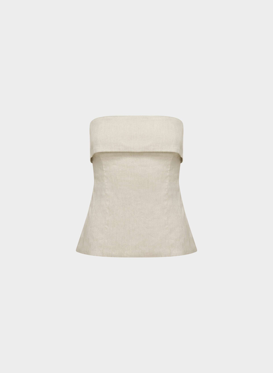 top tub element linen nevopsit ecru Închis