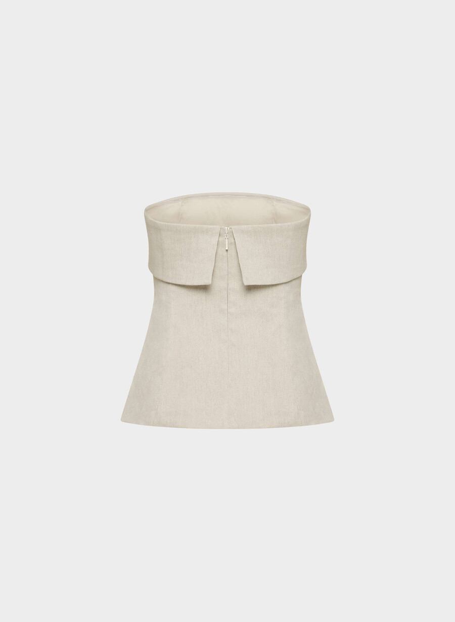 top tub element linen nevopsit ecru Închis