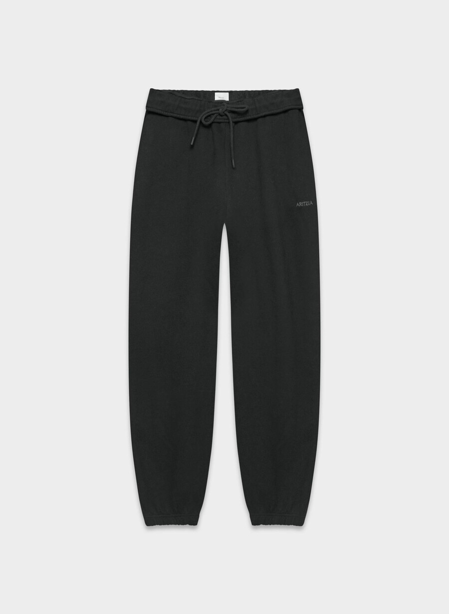pantaloni jogger largi cozy sweatfleece mega foldover negri