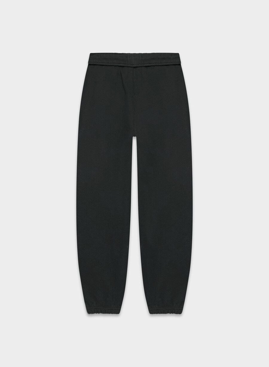 pantaloni jogger largi cozy sweatfleece mega foldover negri