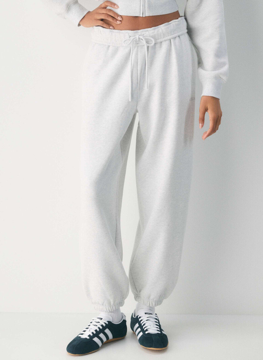 pantaloni jogger largi pliabili cozy sweatfleece villa blue