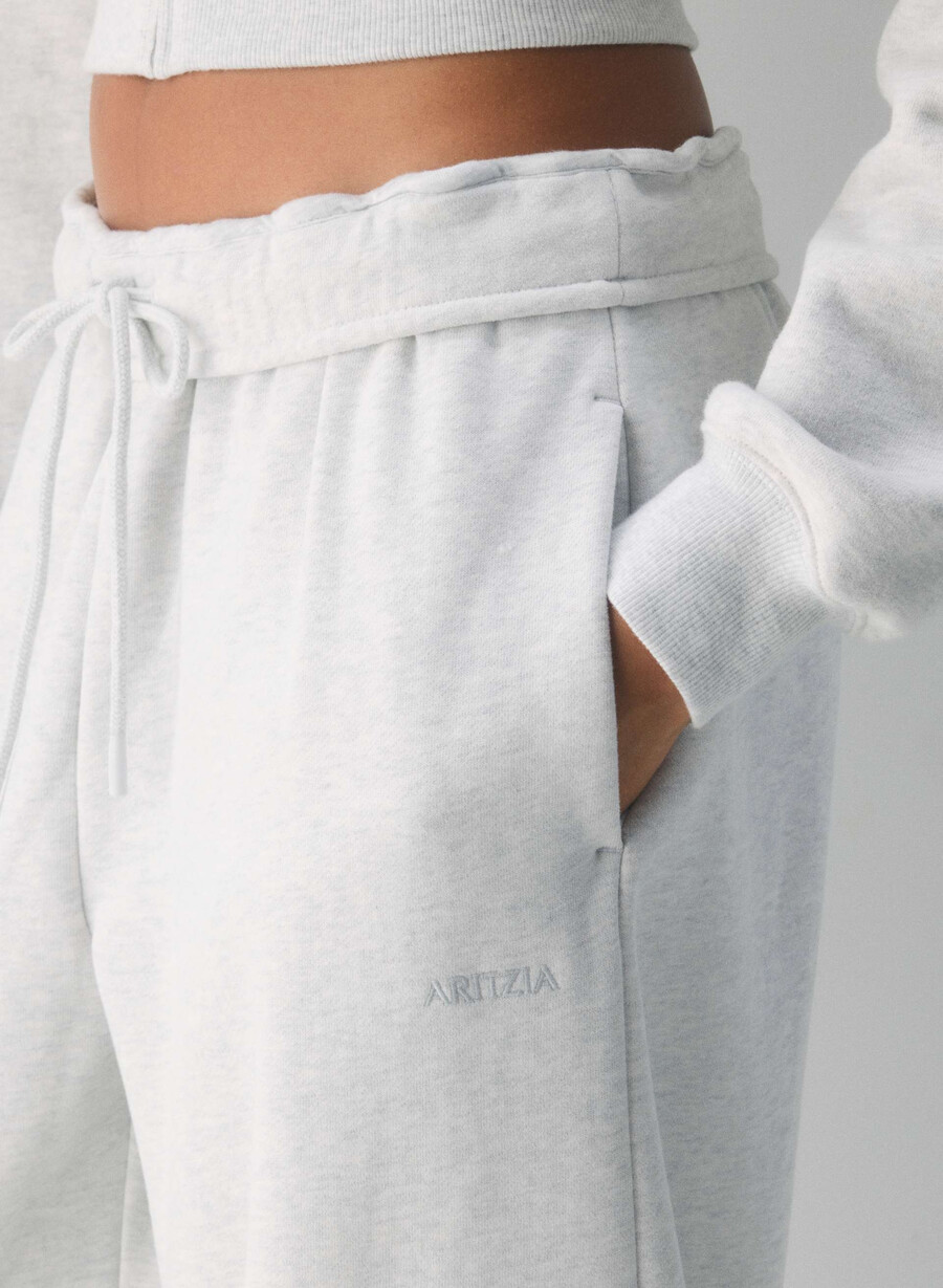 pantaloni jogger largi pliabili cozy sweatfleece villa blue