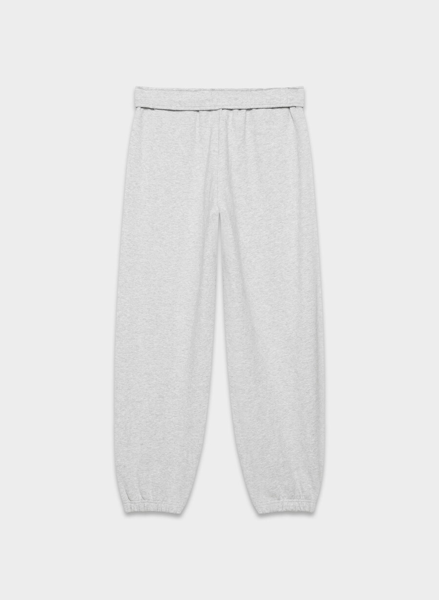 pantaloni jogger largi cozy sweatfleece mega foldover heather chrome