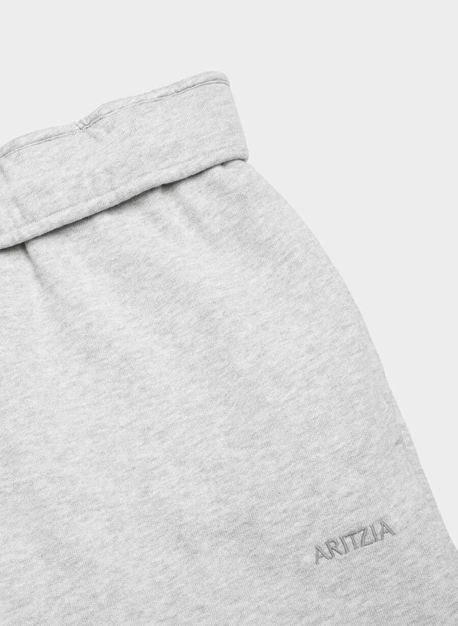 pantaloni jogger largi cozy sweatfleece mega foldover heather chrome