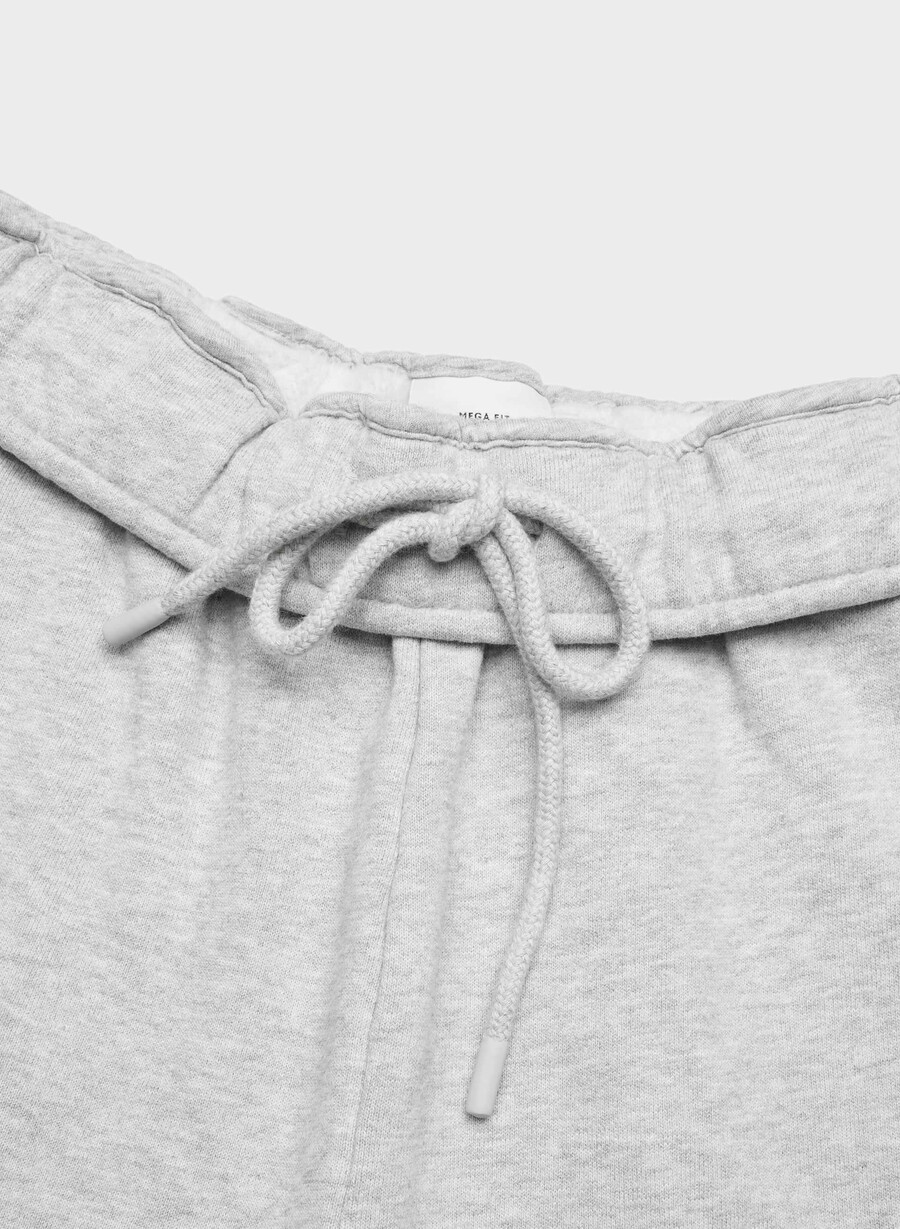 pantaloni jogger largi cozy sweatfleece mega foldover heather chrome