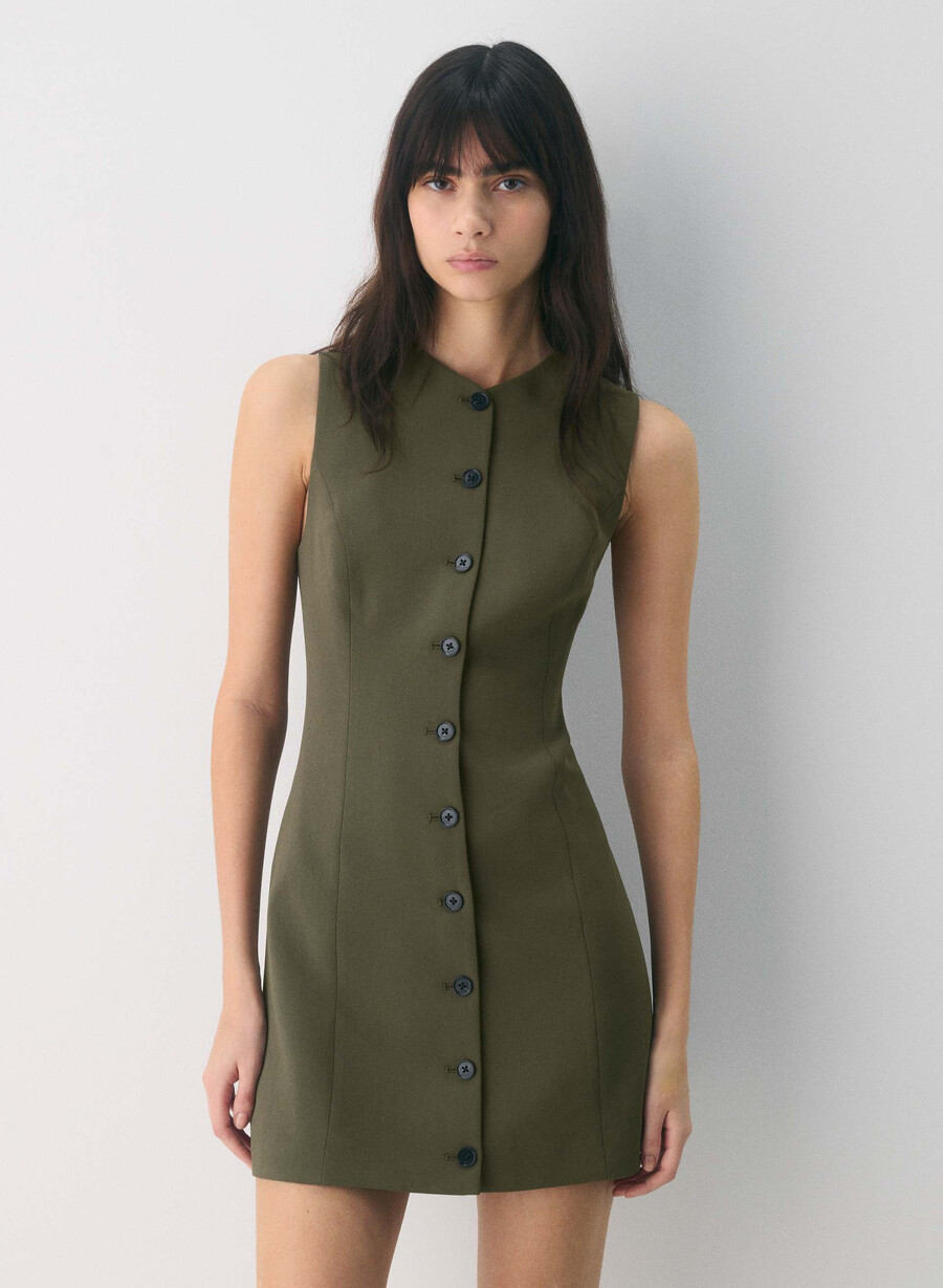 rochie regal - crepette dark olive