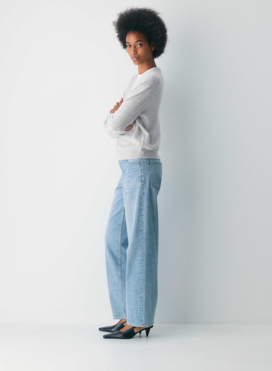 denim forum blugi vintage din anii 90 cu talie joasă largi conici 7 ani bleu taboo
