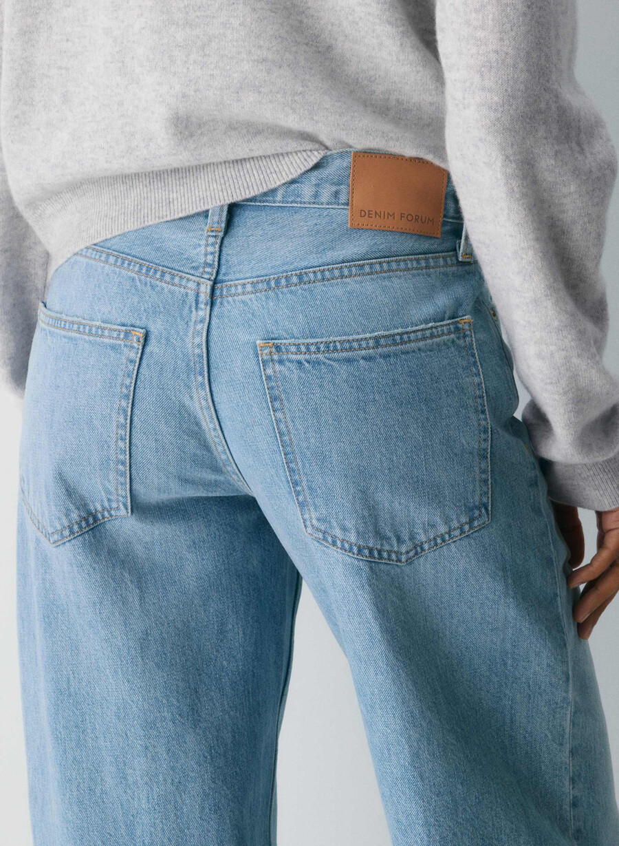denim forum blugi vintage din anii 90 cu talie joasă largi conici 7 ani bleu taboo