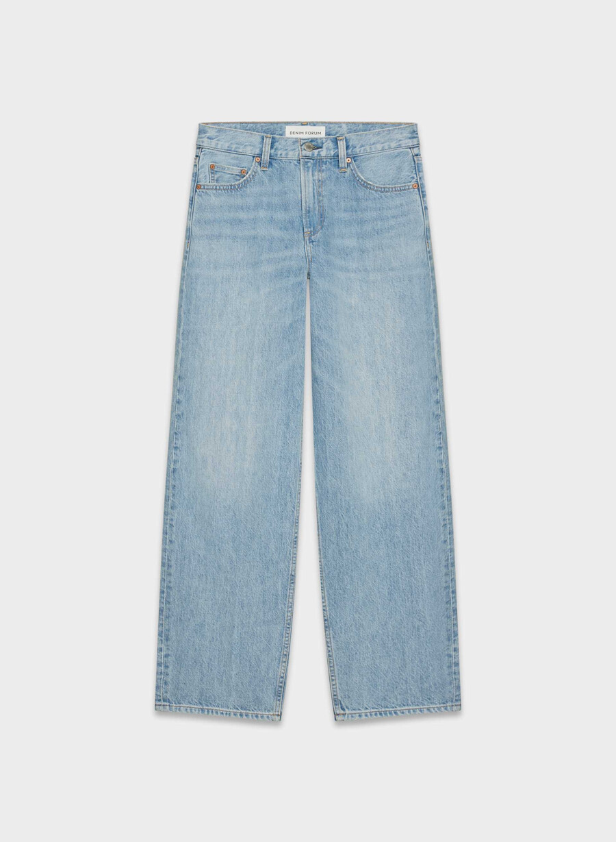 denim forum blugi vintage din anii 90 cu talie joasă largi conici 7 ani bleu taboo