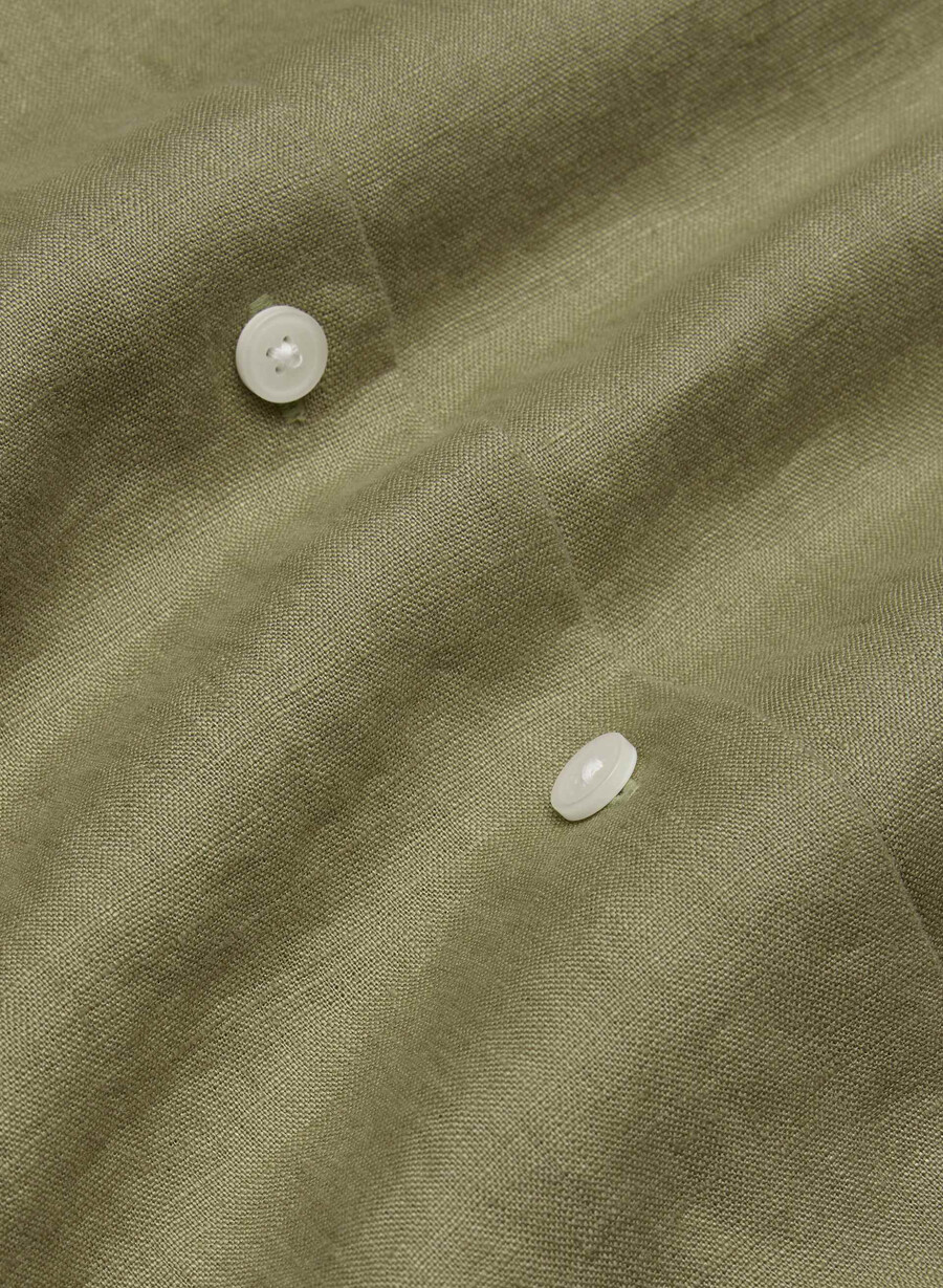 rochie maxi din in eleta măsline uscate la soare