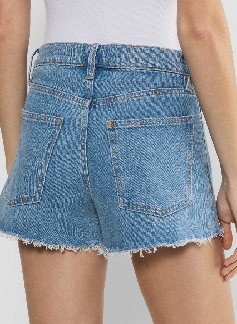 pantaloni scurți mini din denim denim forum jodie cu talie înaltă no-stress albastru deschis