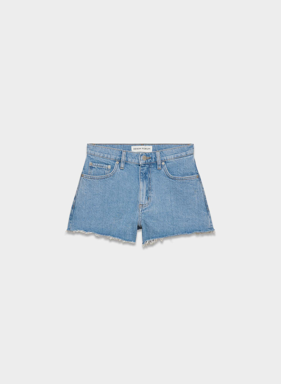 pantaloni scurți mini din denim denim forum jodie cu talie înaltă no-stress albastru deschis
