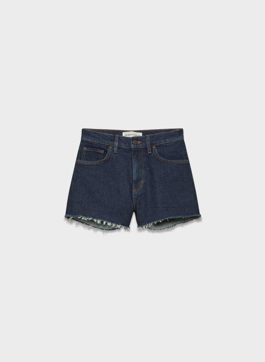 pantaloni scurți mini din denim denim forum jodie cu talie înaltă no-stress albastru Închis