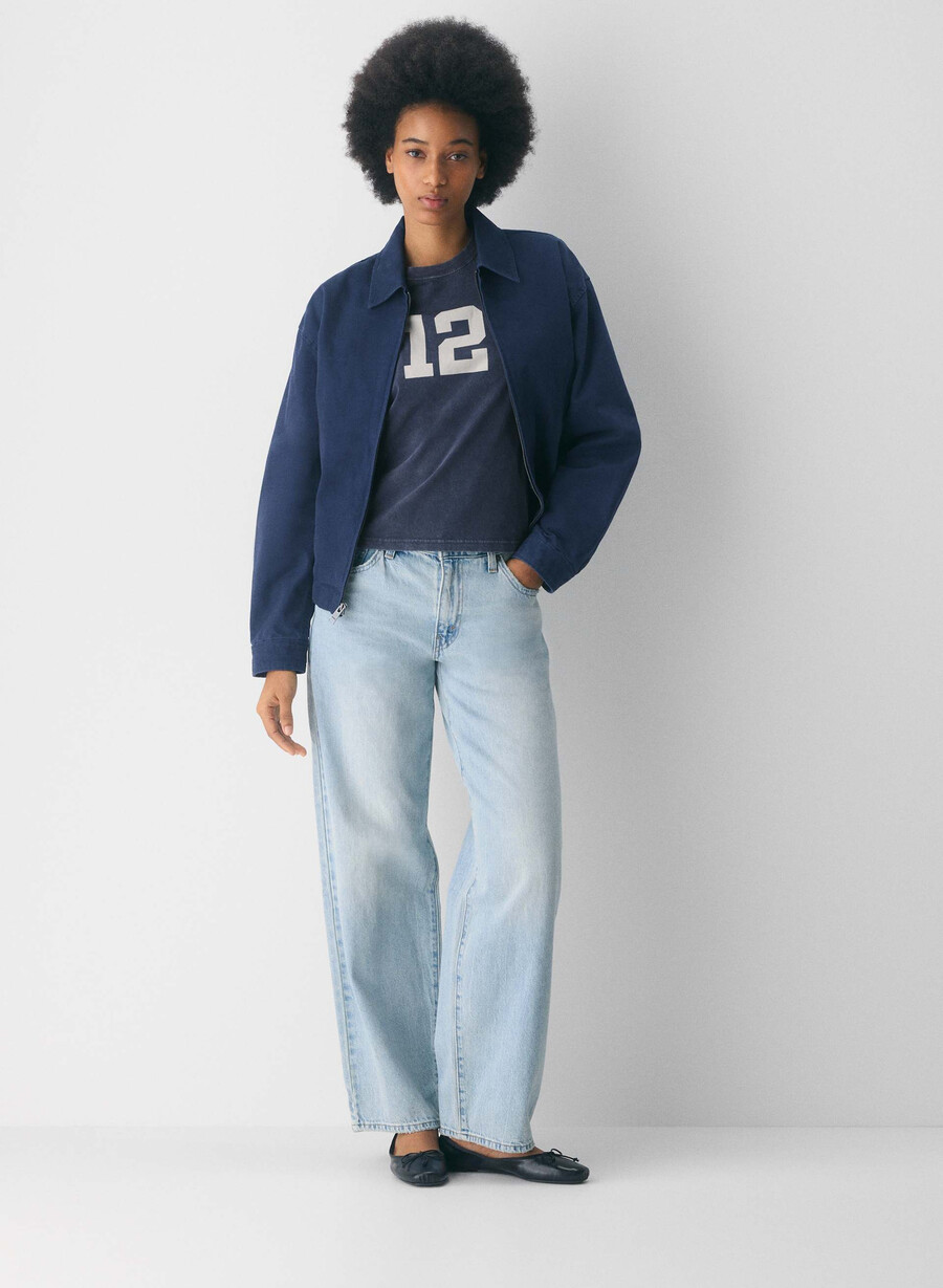 blugi levis baggy dad cu imprimeu evantai