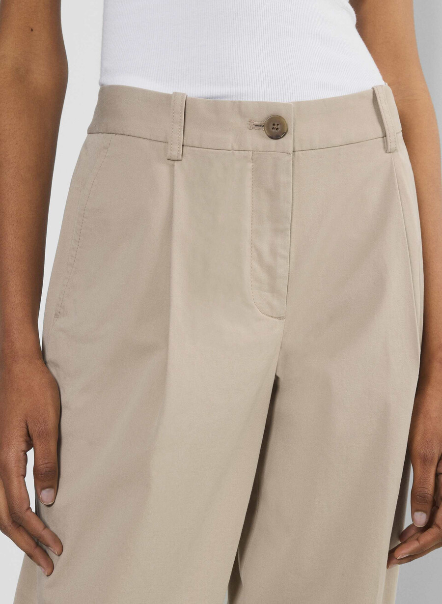 pantaloni chino cu talie medie model morcov spălați tundra taupe
