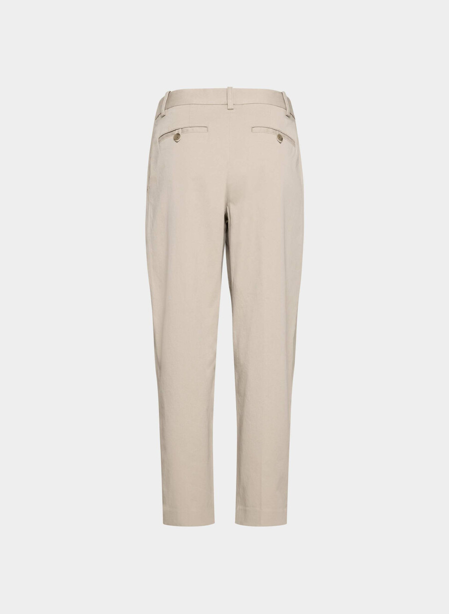 pantaloni chino cu talie medie model morcov spălați tundra taupe