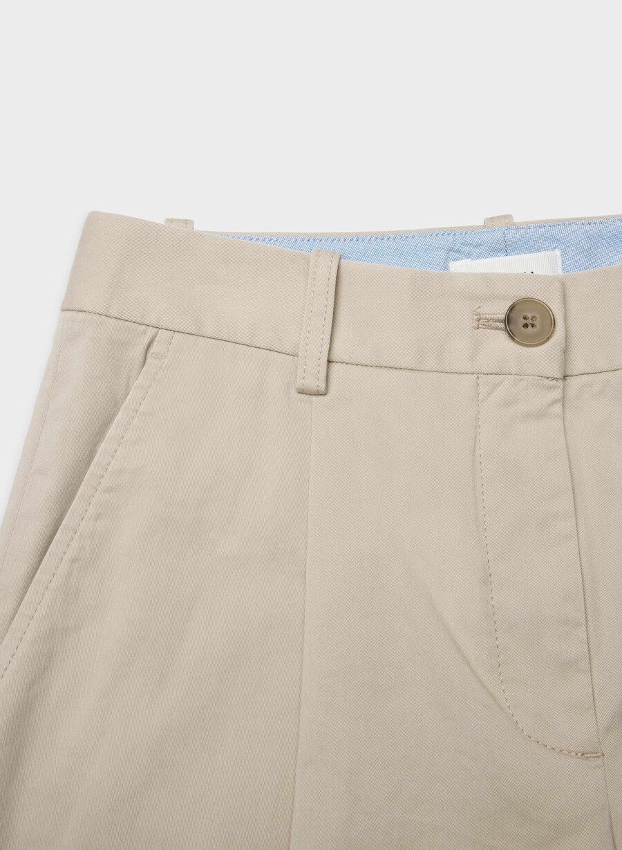 pantaloni chino cu talie medie model morcov spălați tundra taupe
