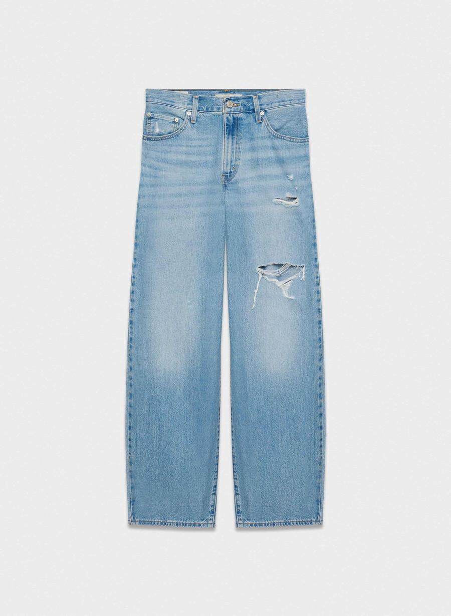 blugi largi levis dad la mijloc cu dmg
