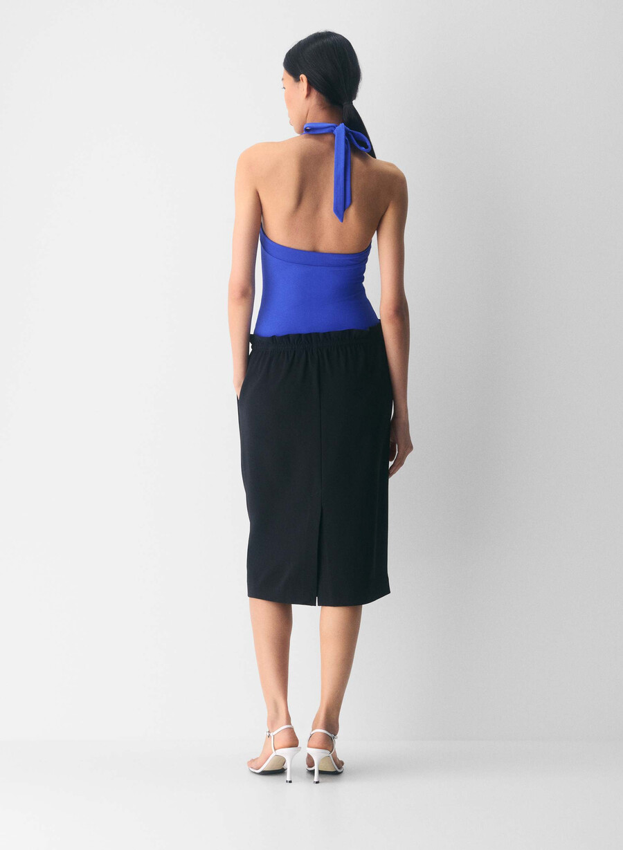 top cu imprimeu halter original contour optimum ablaze blue