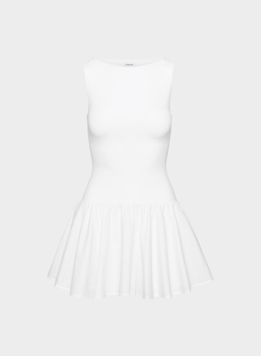rochie segment poplin alb brillant