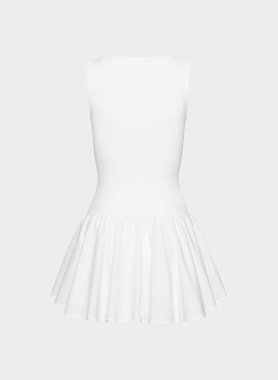 rochie segment poplin alb brillant