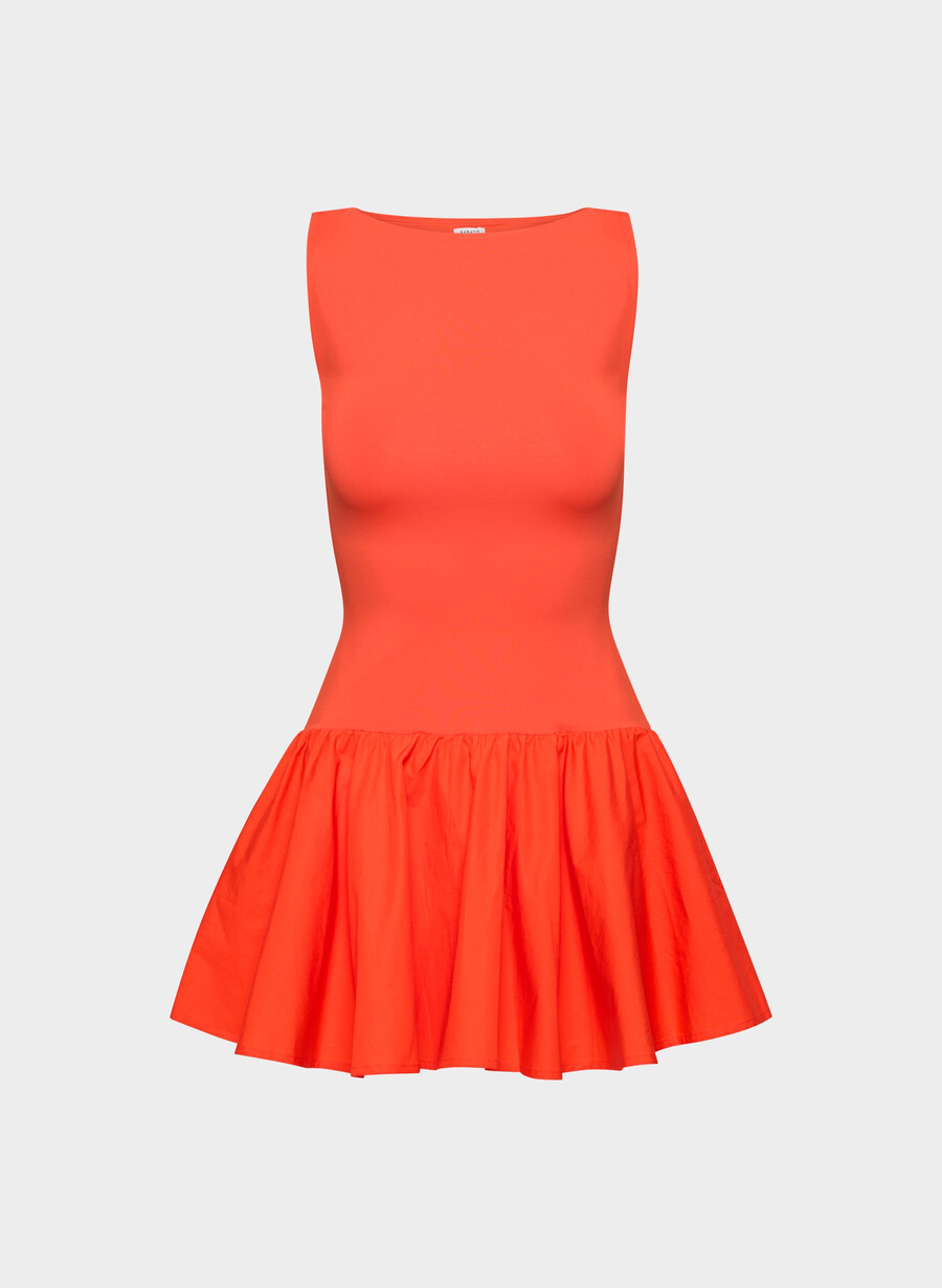 rochie segment poplin poppy red