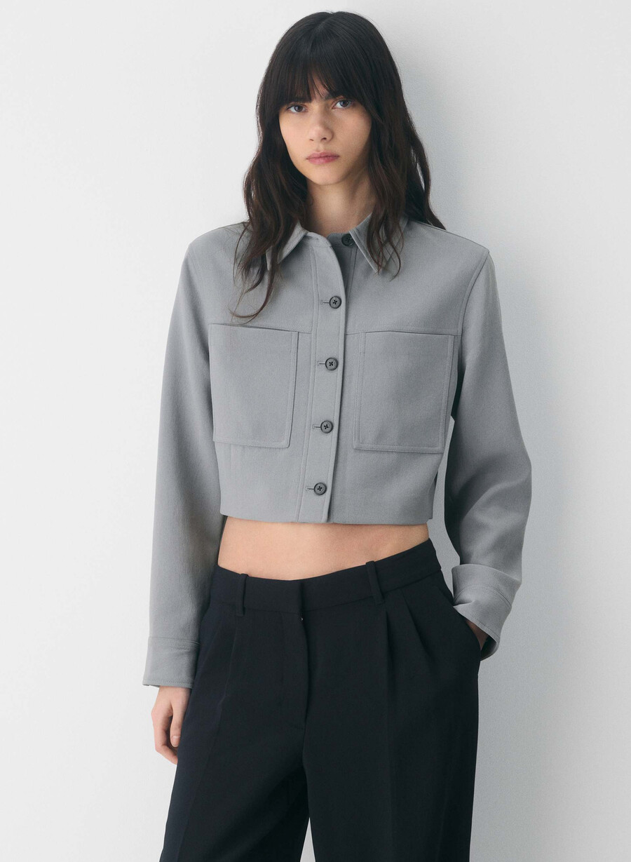 jachetă scurtă mică - crepette riverstone grey