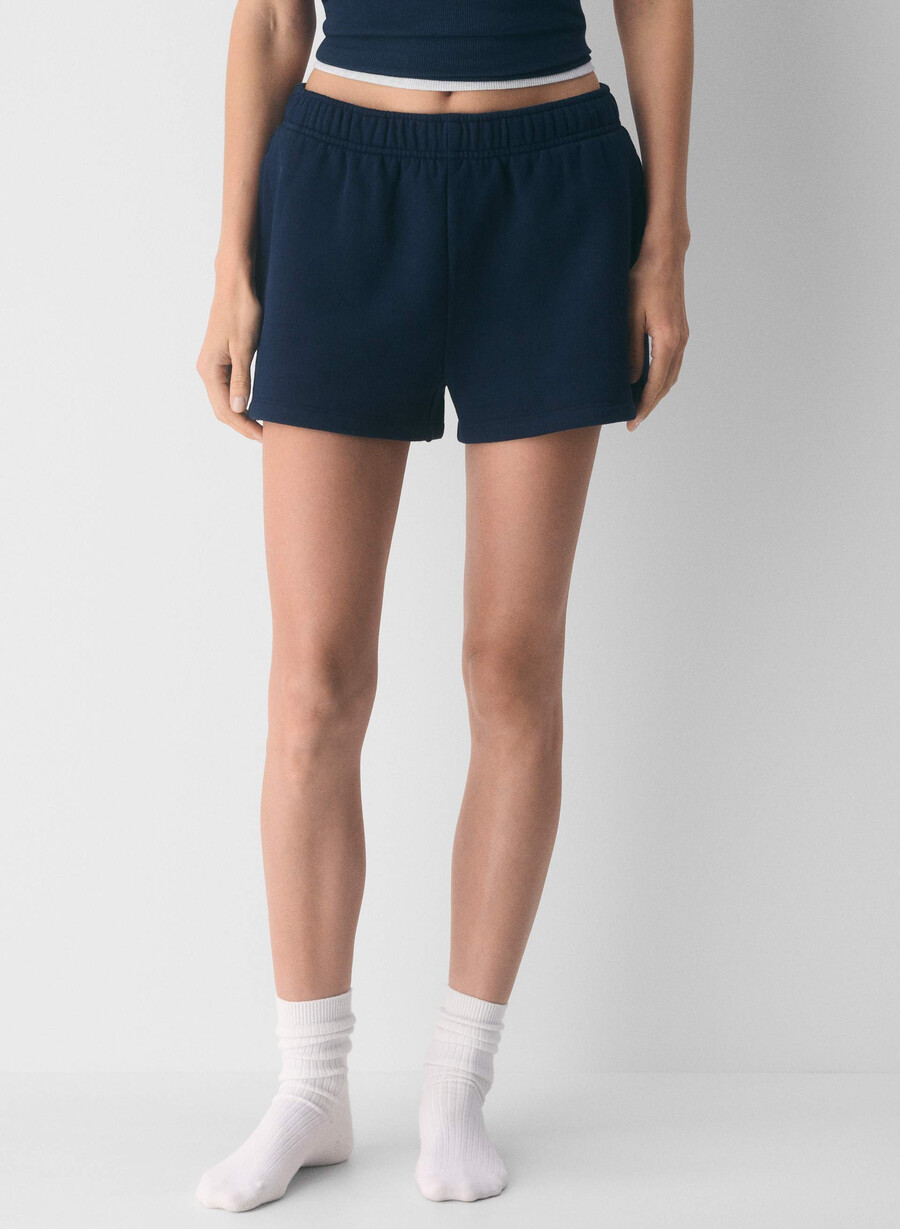 pantaloni scurți mini confortabili din fleece cu talie înaltă mega admiral