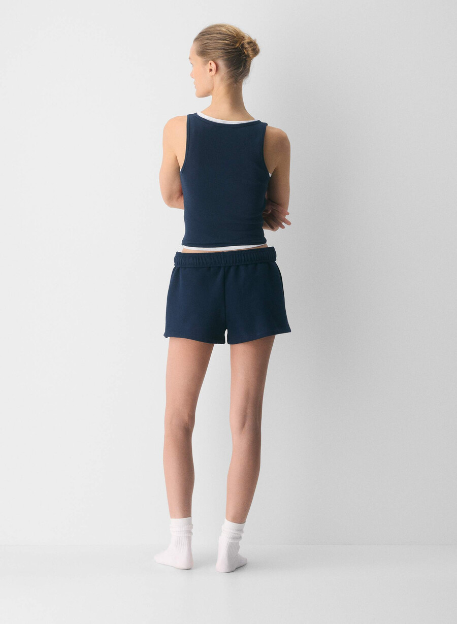 pantaloni scurți mini confortabili din fleece cu talie înaltă mega admiral