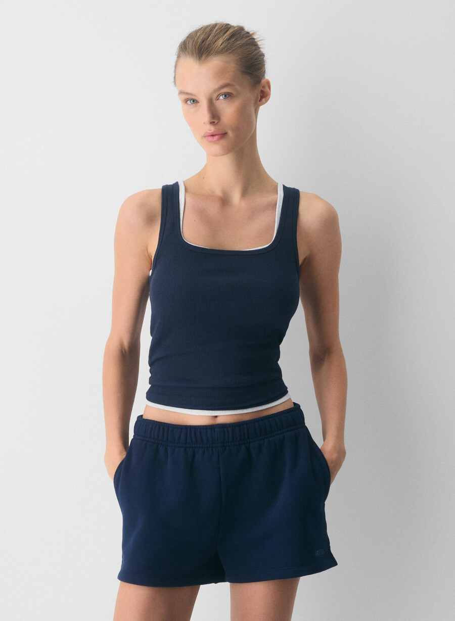pantaloni scurți mini confortabili din fleece cu talie înaltă mega admiral
