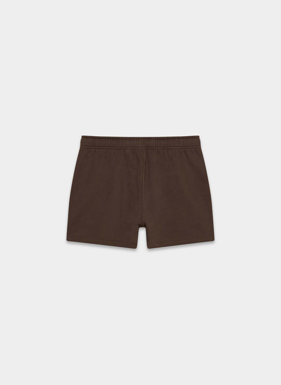 pantaloni scurți mini cozy sweatfleece mega hi-rise maro mocha