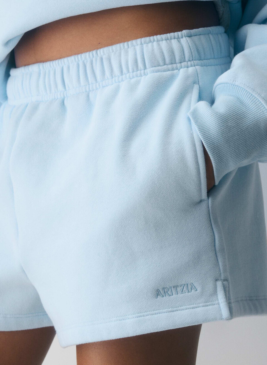 pantaloni scurți mini cozy sweatfleece mega hi-rise villa blue