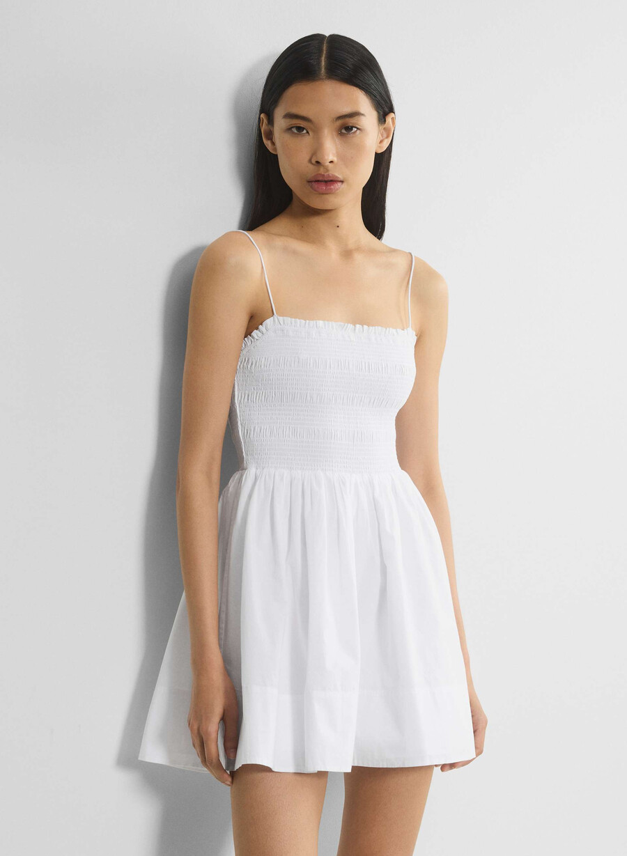 rochie peachy poplin alb brillant