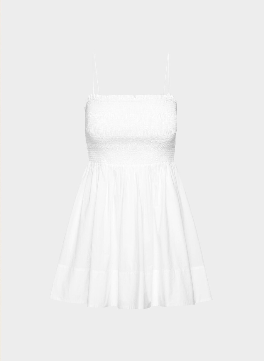 rochie peachy poplin alb brillant