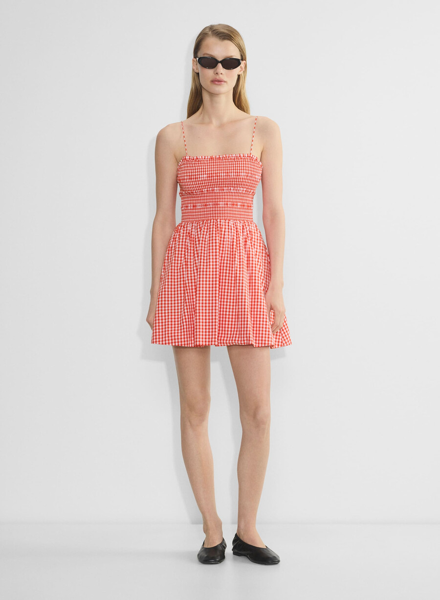 rochie din poplin culoarea piersicii otto gngm wtppy red