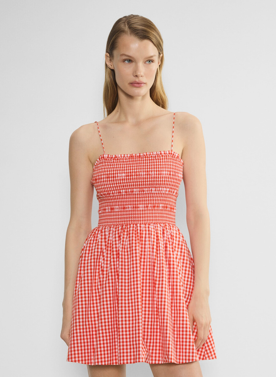 rochie din poplin culoarea piersicii otto gngm wtppy red