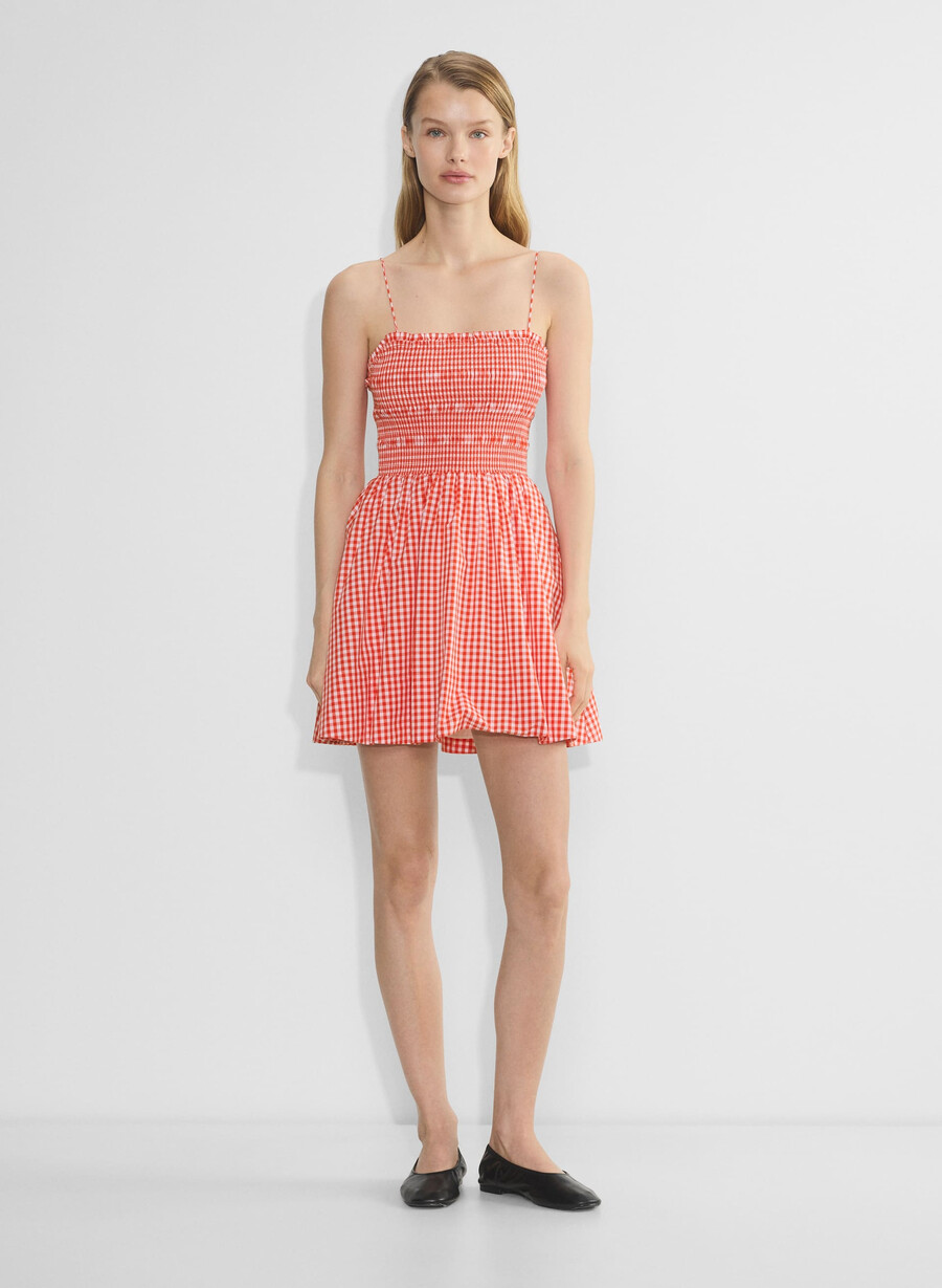 rochie din poplin culoarea piersicii otto gngm wtppy red