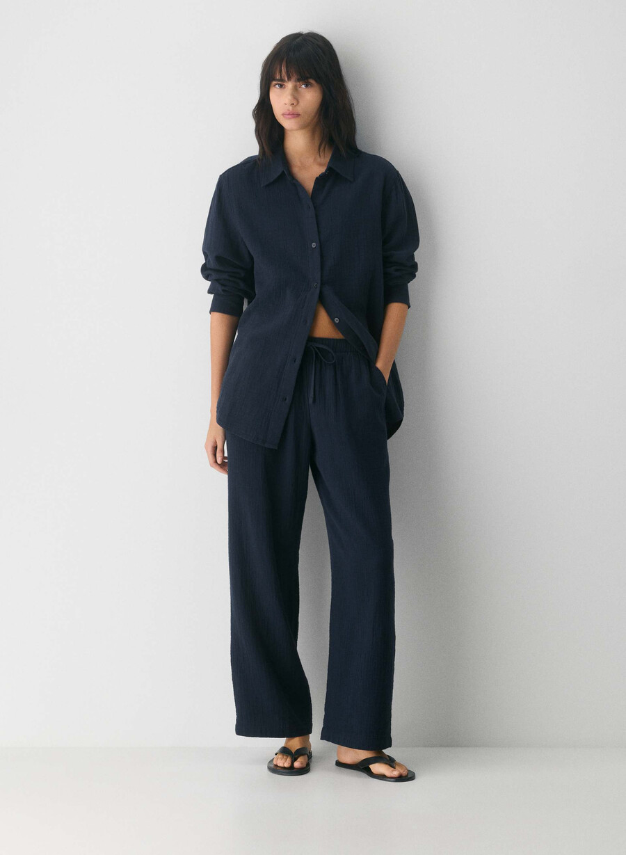 pantaloni airplush cotton sail admiral