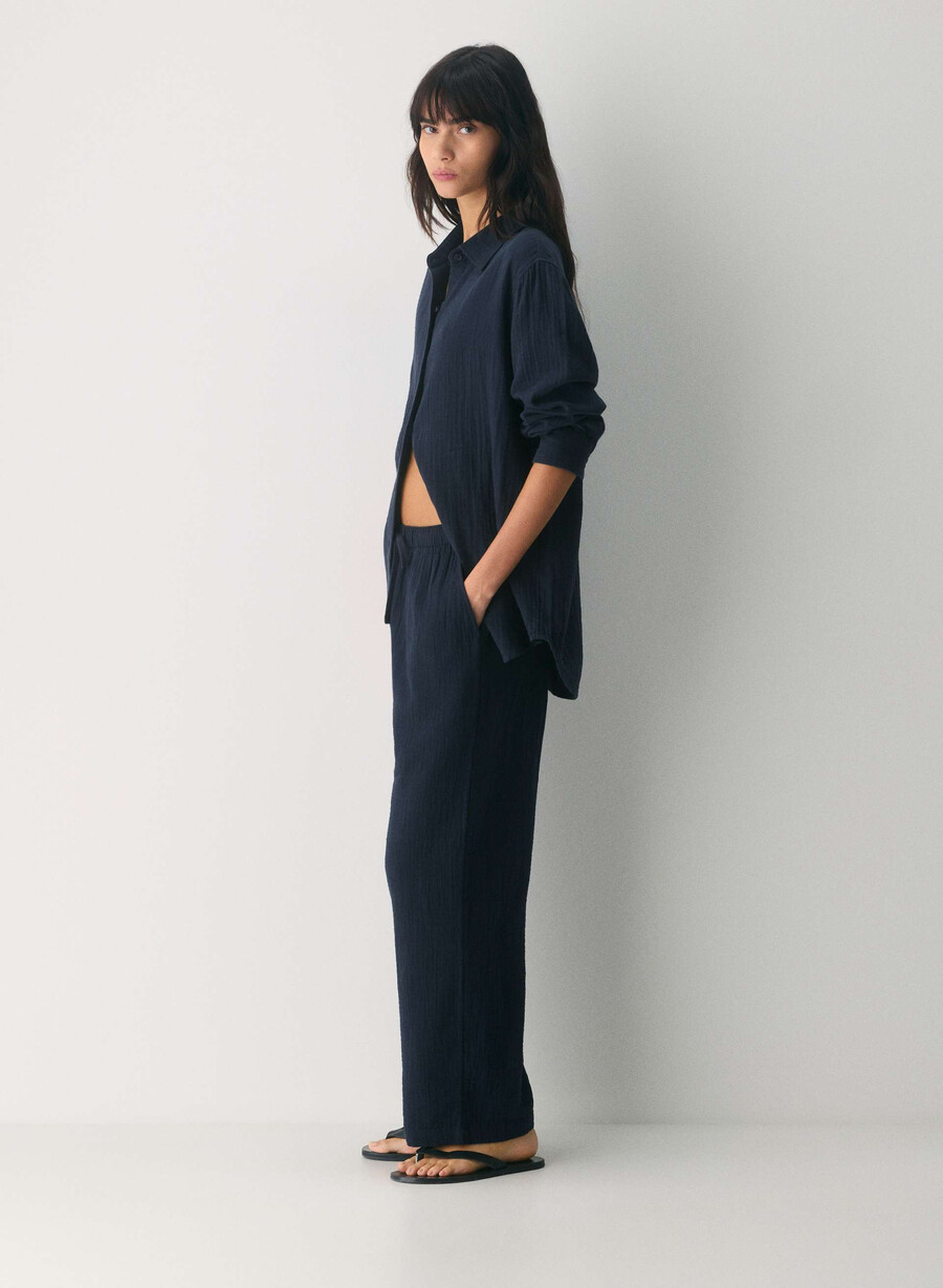 pantaloni airplush cotton sail admiral