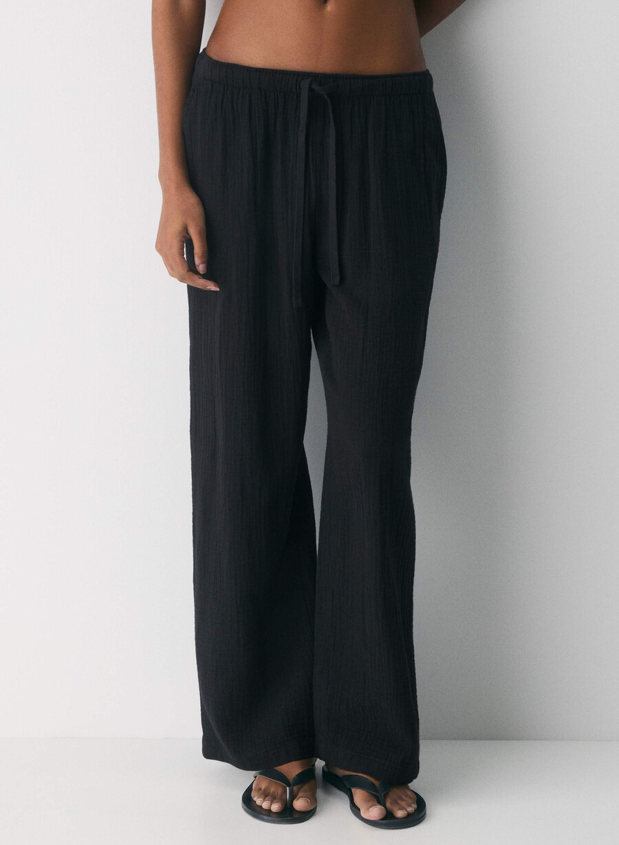 pantaloni airplush cotton sail negri